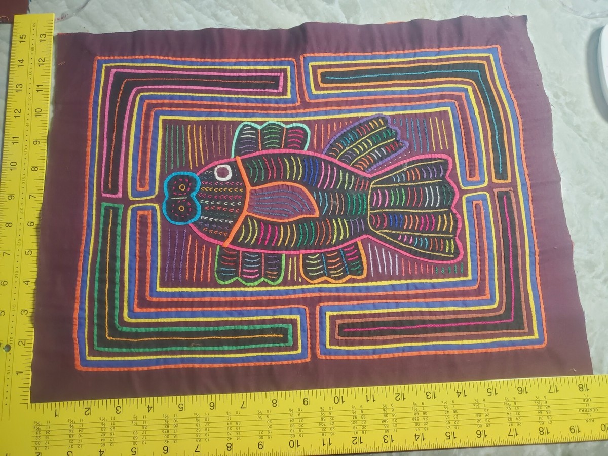 kuna vintage bird mola lines unframed imported panama 2174 | eBay