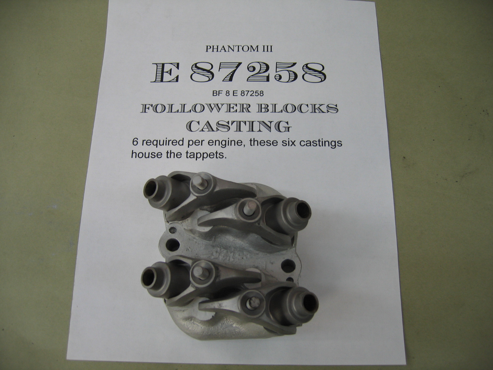Rolls-Royce Phantom III cam followers blocks set of 6 (1936 - 1938) V-12 engine
