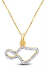 Maui Paradise Pendant Necklace Lab Grown Diamond 14K Yellow Gold Plated Silver