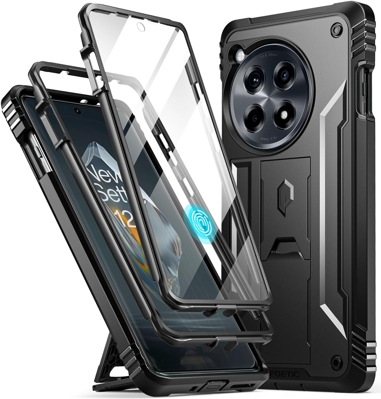 Revolution Case for Oneplus 12R 5G (2024), Built-In Screen Protector [Work with