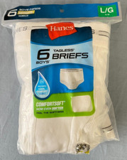 Hanes Boys Briefs 6 Pack Tagless Large NEW