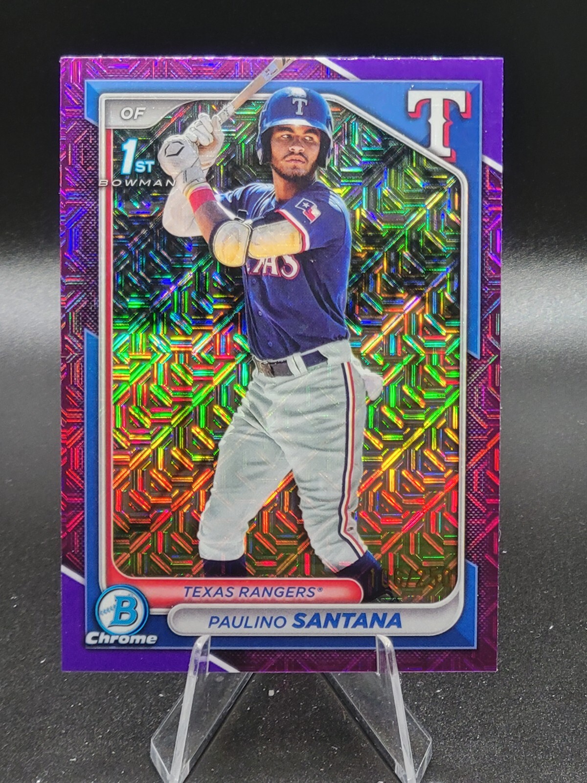 2024 1st Bowman Chrome Prospects Paulino Santana #BCP-245 Purple Mojo /250