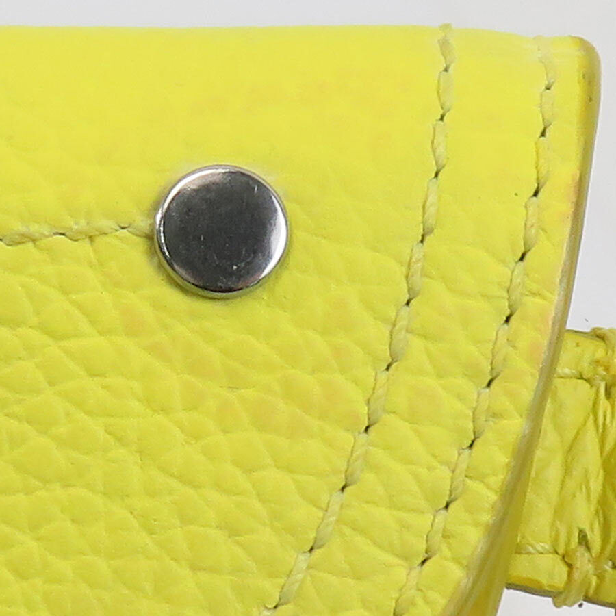 Auth Christian Dior Saddle Pouch Charm Yellow Leather Auth Christian Dior Saddle Pouch Charm Yellow Leather