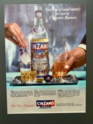 Cinzano Bianco Cin Cin... Cinzano 1965 Vintage Watch Ad Werbung Reklame
