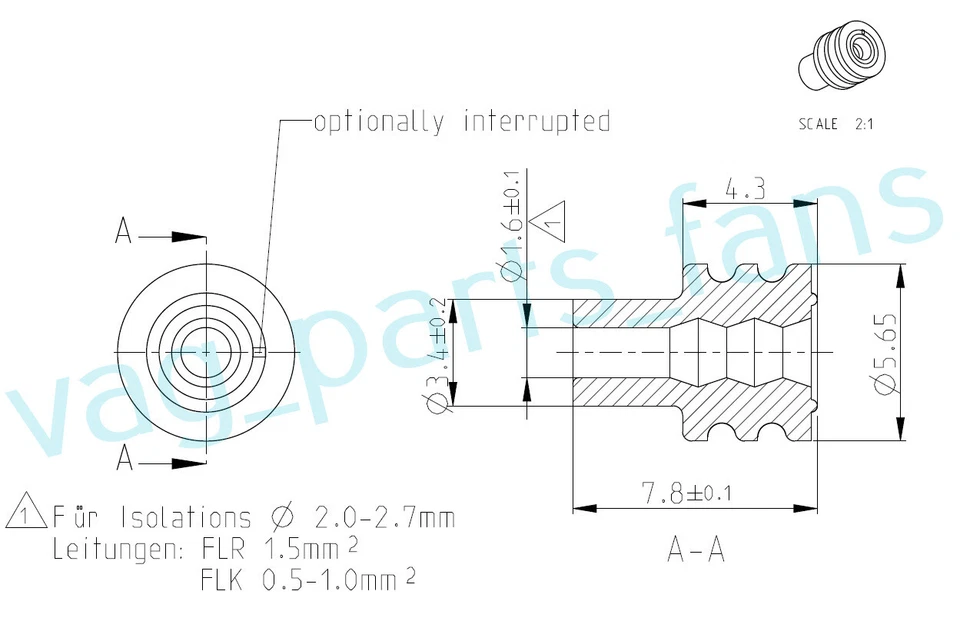 30 x 2.8mm Pins Terminal JPT Single Wire Seals 963293-1 357972741A for VW AUDI - Image 3 of 4