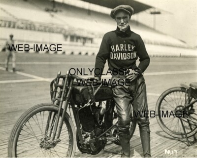 1924 JIM DAVIS MOTORCYCLE BOARDTRACK RACING 8X10 PHOTO HARLEY DAVIDSON DAREDEVIL