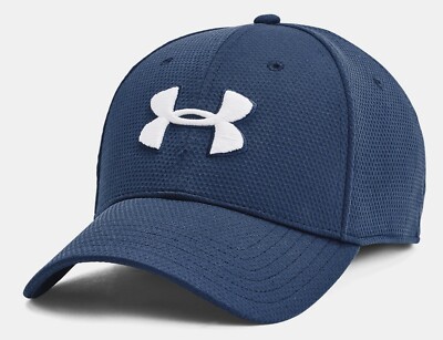 UNDER ARMOUR 'UA Blitzing II' Stretch Fit Logo-Embroidered Cap / Hat M/L Nvy NWT