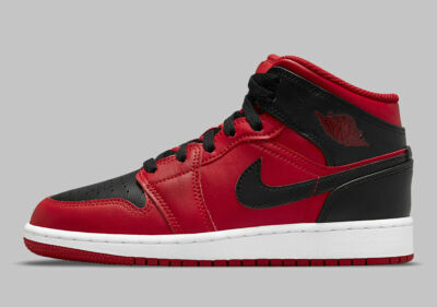 NEW Air Jordan 1 mid (GS) Gym Red Black White 7Y 8.5 W | eBay