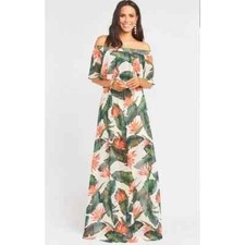 Show Me Your Mumu Hacienda Maxi Dress Off Shoulder Paradise Found Chiffon S