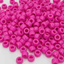 1200PCS 6X9Mm Pony Beads Bulk, Hot Pink Pony Beads for Bracelets Making Kit, Kan