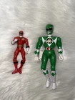 Vintage 1993 & 2001 Power Rangers  Action Figure Lot of 2 Red & Green Bandai