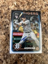 TJ Hopkins Signed 2024 Topps Update Auto Rc Detroit Tigers # US311
