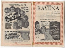 Ravena NY Movie Theatre Vintage Program Roy Rogers Alice Faye Fred MacMurray