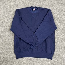 Russell Athletic Sweatshirt Mens Size XXL Navy Blue Vintage Made in USA Plain