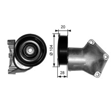 GATES Riemenspanner Keilrippenriemen DriveAlign™ T38202 für MAZDA FORD PUMA 4 3