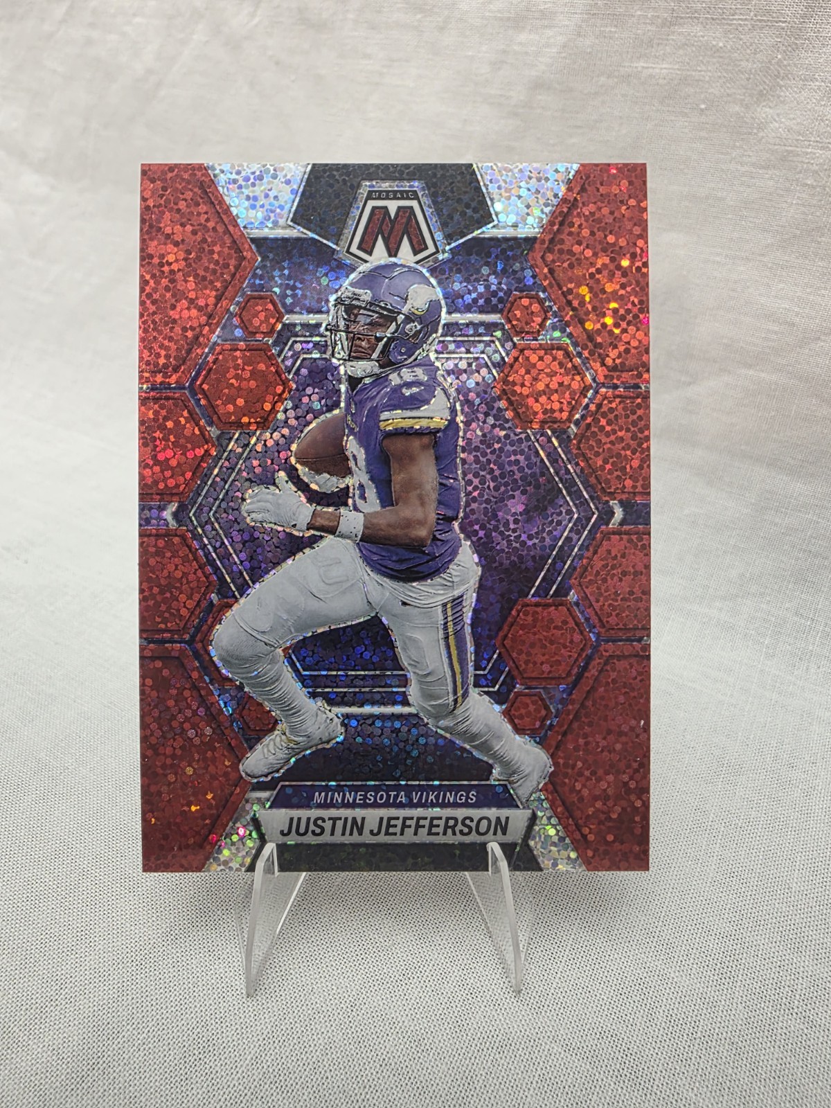 2023 Panini Mosaic - Justin Jefferson #152 Red Sparkle Prizm