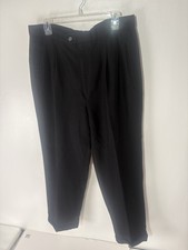 J Ferrar Black Pleated Cuffed Dress Pants Men  s Size 36X30