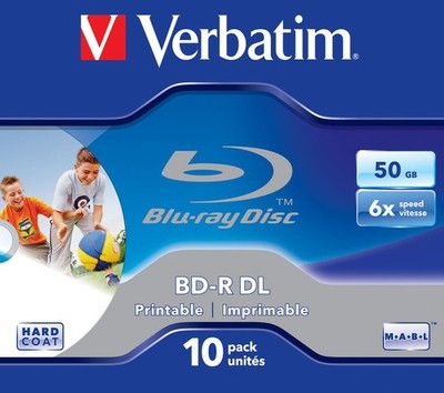 Verbatim 43736 BD-R DL 50GB 6x Printable - 10 Pack Jewel C (Blu-ray) (UK IMPORT)