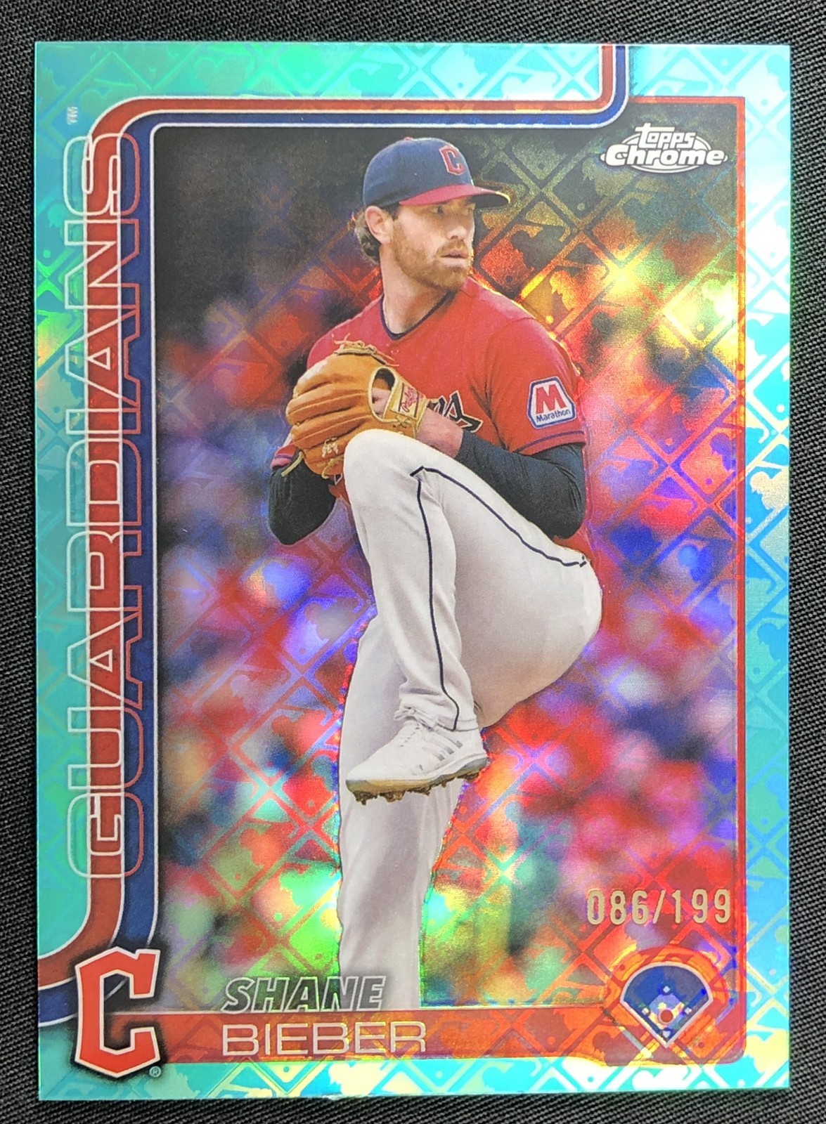 2025 Topps Chrome SHANE BIEBER Aqua LogoFractor Refractor! #'d /199!