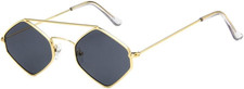 Classics Hexagon Sunglasses for Men/Women Metal Retro Diamond Shape SunGlasse Sh