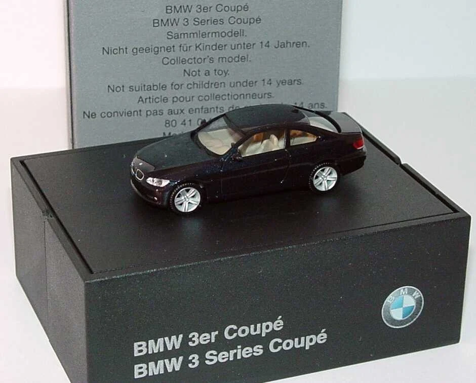 RARE BMW 3er 3 SERIES COUPE (E92) 2006 SAPPHIRE BLACK 1:87 HERPA (DEALER MODEL) — 第 3/3 张图片