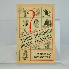 Three Hundred Brain Teasers Booklet Vintage