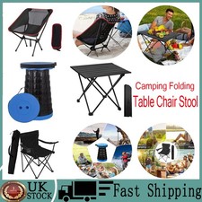 Camping Chair Table Stool Folding Lightweight Outdoor Garden Beach Picnic UK