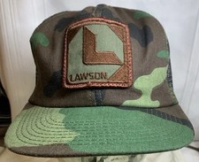 Lawson Camouflage Vintage SnapBack Trucker Hat Cap Made In USA