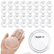 100 PCS 3 Inch Clear Acrylic Button Pins Blank Round Picture Badge Maker Kit