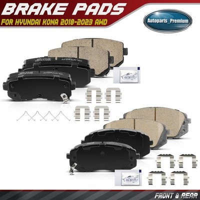 8x Front &Rear Ceramic Brake Pad for Hyundai Kona 2018-2023 AWD(All