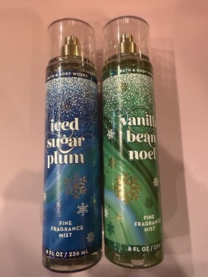 Bath & Body Works Iced Sugar Plum and Vanilla Bean Noel Fine Fragrance Mists 8oz
