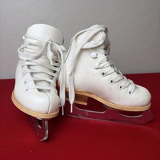 Riedell White Figure Ice Skates Size Kids John Wilson Excel Blades USA