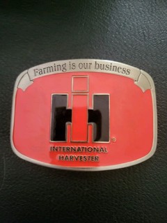International Harvester IH Farming Is Our Business Belt Buckle SpecCast