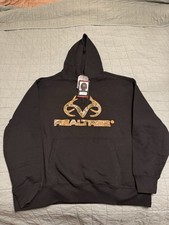 Realtree Deer Black Camo Logo Hoodie Sweatshirt Size XL NWT 16902