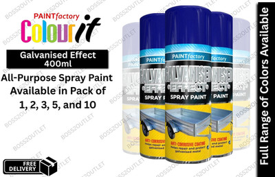 Aerosol-Sprühfarbe mit VERZINKTEM EFFEKT 400 ml Korrosionsschutzbeschichtung | Mehrfachpack