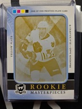 2011-12 UD The Cup Brandon Saad RC ART-207 Yellow Printing Plate 1/1 BLACKHAWKS