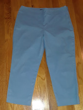 Ladies Talbots Heritage Blue Side Zipper Cropped Pants Size 8P Petites