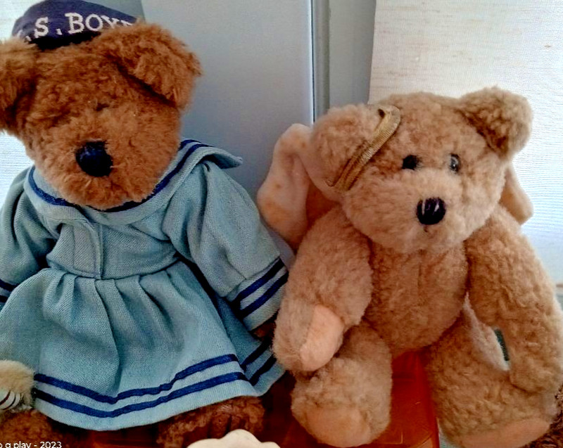 Boyds Bears--2 Plush Vintage Collectibles--Angel Wings & Sailor Girl. Very good