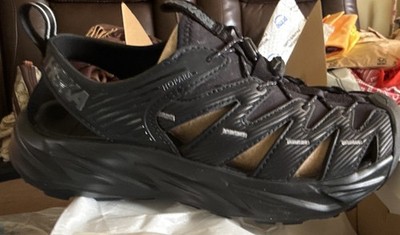 HOKA Hopara Women s Lace-Up Sandals Black Logo Accent US 8 EU 40 UK 7