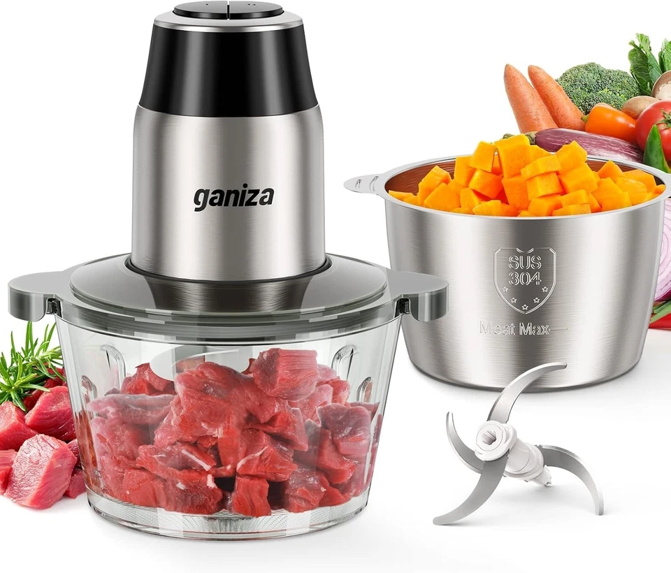 Compact 2-Bowl Food Processor for Chopping, Grinding & Mixing - Safe & Efficient - Image 3 of 4