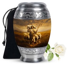 Brown Shepherd Large Funeral Urns For Human Ashes Father Adult 10 Inch 