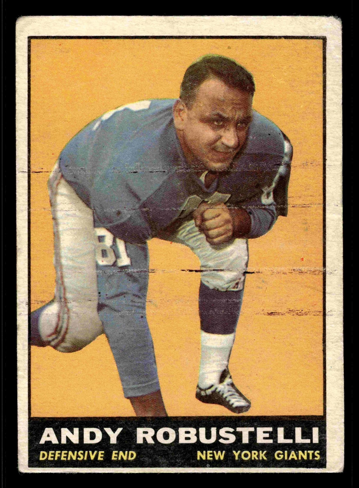 1961 Topps Andy Robustelli (HOF) #90 - New York Giants