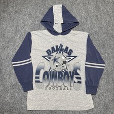 VTG 94' Dallas Cowboys Sweater Hoodie Navy Gray Kids Youth M/L 8-10 NFL Football