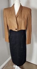 Vintage Donna Morgan Dress Womens 9/10 Colorblock Bolero Jacket Made USA 80s