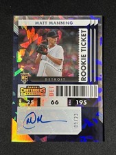 2022 Chronicles #3 Matt Manning Contenders Rookie Ticket Autos Cracked Ice /23