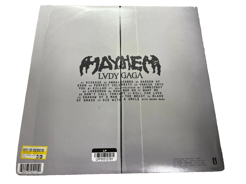 Lady Gaga Vinyl, Mayhem Record, Yellow 2LP READ* - Image 2 of 2