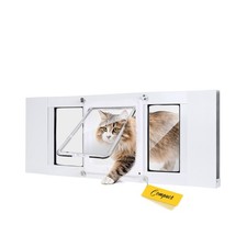 Compact Window Pet Door for Cat Only, Width Adjustable Design Fits ... Fast Ship