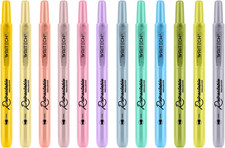 WRITECH Retractable Bible Highlighters Assorted: Pastel Colors No Bleed Aestheti