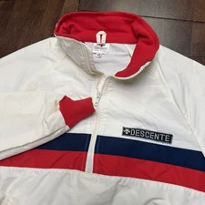 Vintage DESCENTE 1/2 Zip Pullover Ski Jacket Size XS USA Kangaroo Zip Pocket