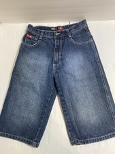 Southpole Youth Boy  s Sz 12 Blue Denim medium Wash Bermuda Flat Front Shorts
